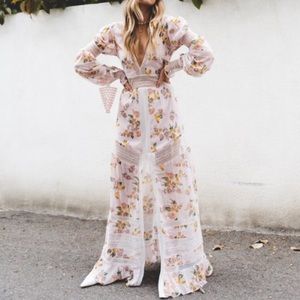NWT❤️ For Love & Lemons ROSA MARIE Maxi Silk Dress